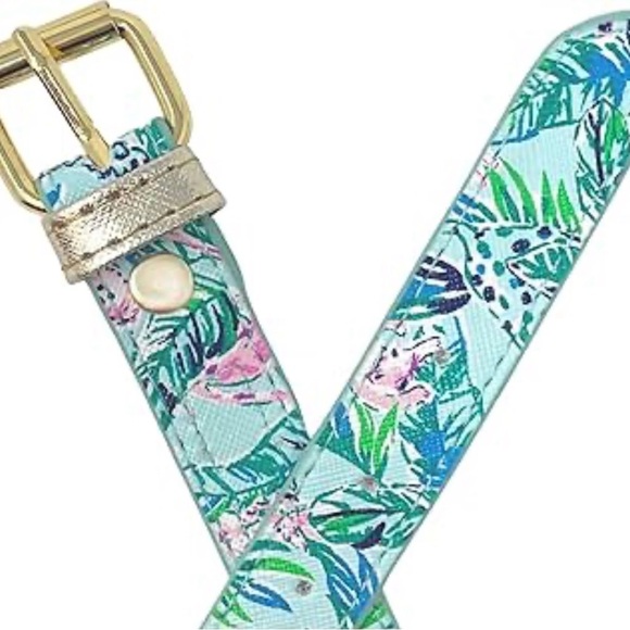 Lilly Pulitzer Dog Collar and Leash, Seasalt Blue Barking Up The Palm Tree - Picture 3 of 10